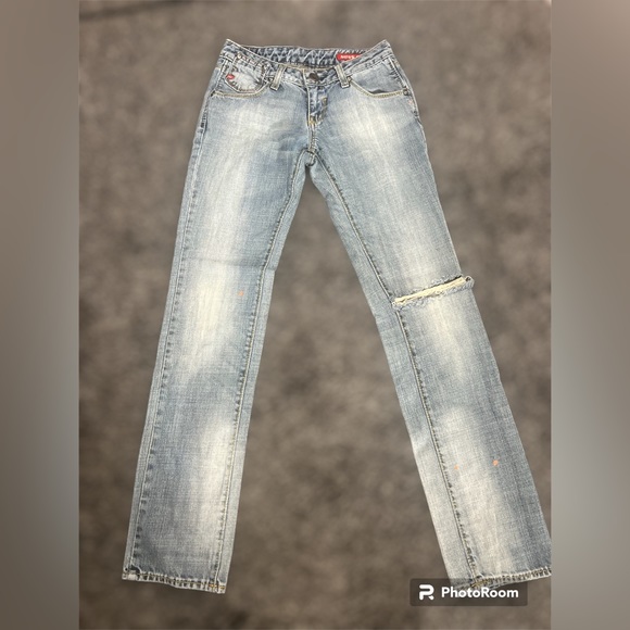 Miss Sixty Eden Style Low Rise Boot Cut Ripped Jeans - 24 - Picture 15 of 16